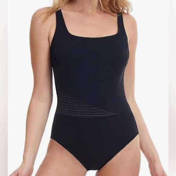 New!!! Gottex Black Square Neck One Piece Swimsuit - Picture 1 of 5